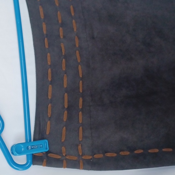 Richard Malcolm Faux Suede A Line‎ Skirt Black Size 10 - Picture 2 of 6